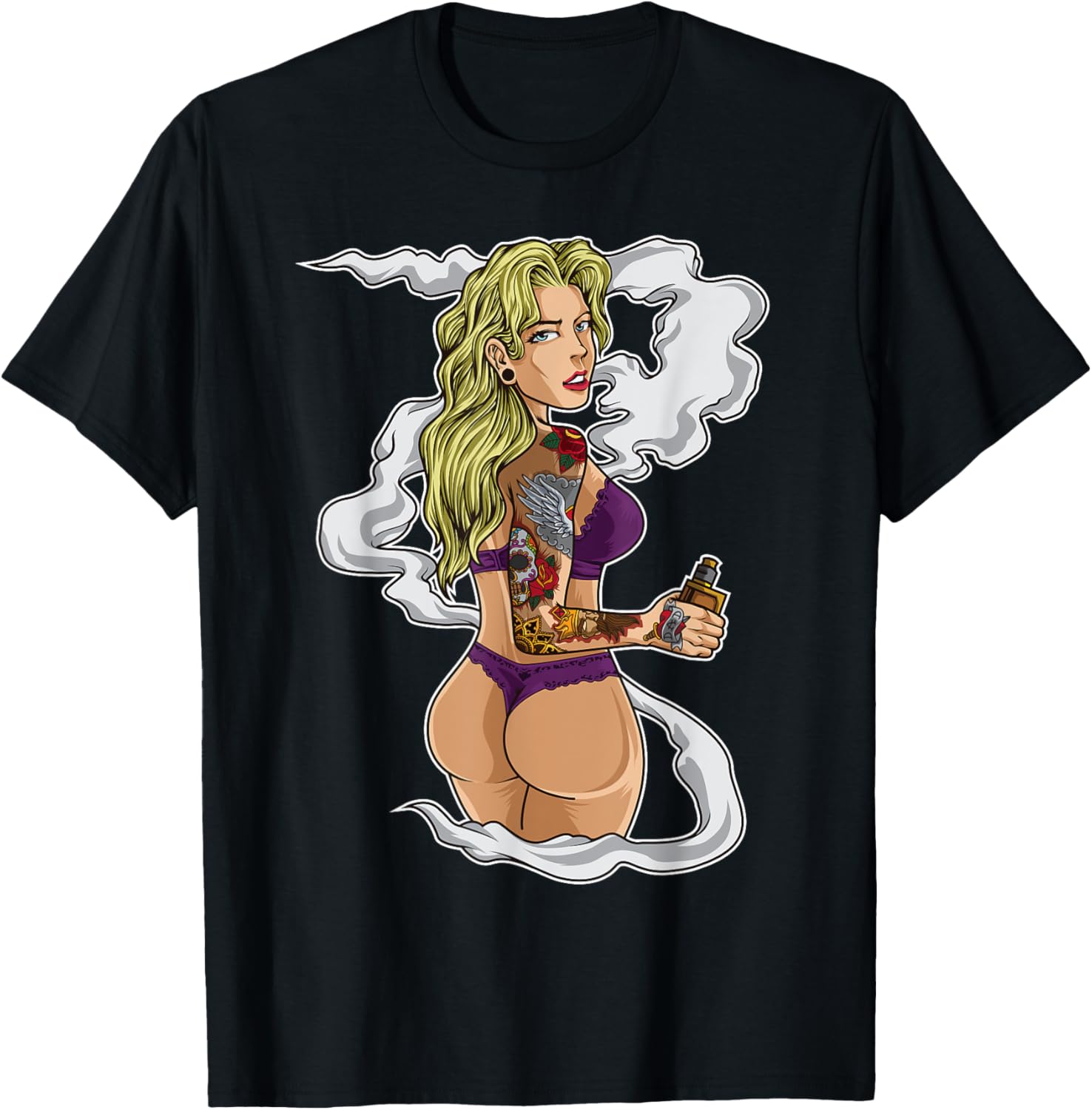Tattooed Vaping Girl Graphic T - Vaping Shop review and price
