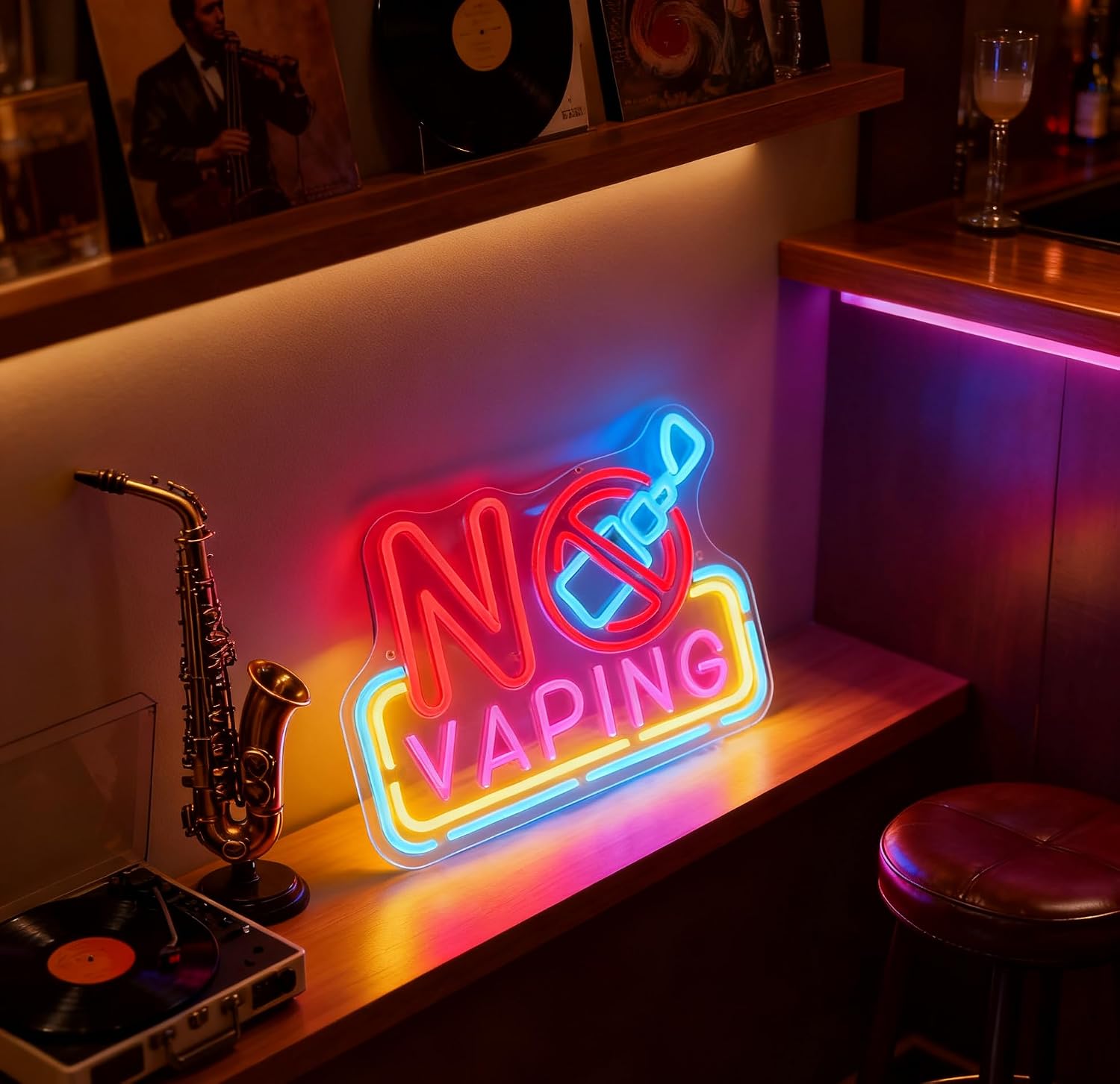 No Vaping LED Neon Sign USB Po - Vaping Shop review and price