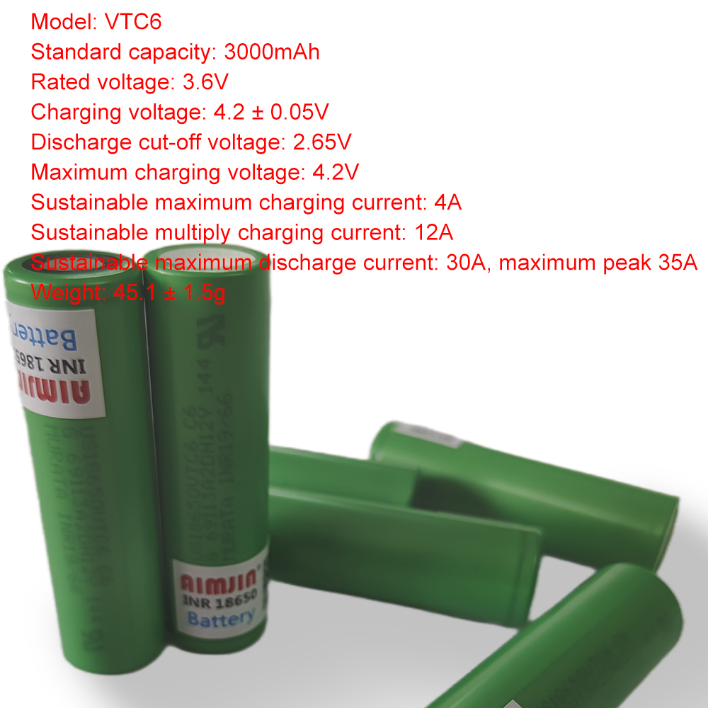 VTC6 18650 Battery 3000mAh 3.7 - Vape Battery 18650 review and price
